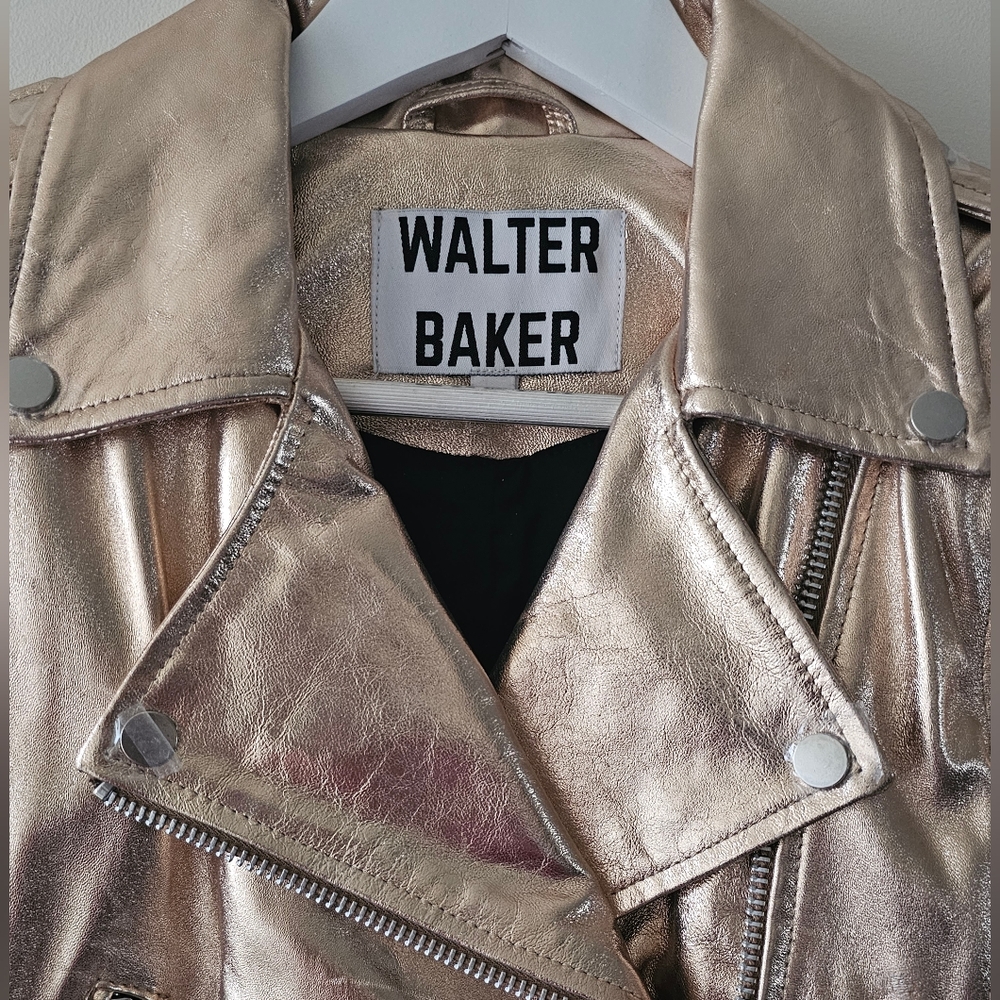 Walter Baker 100% lamb leather motto jacket